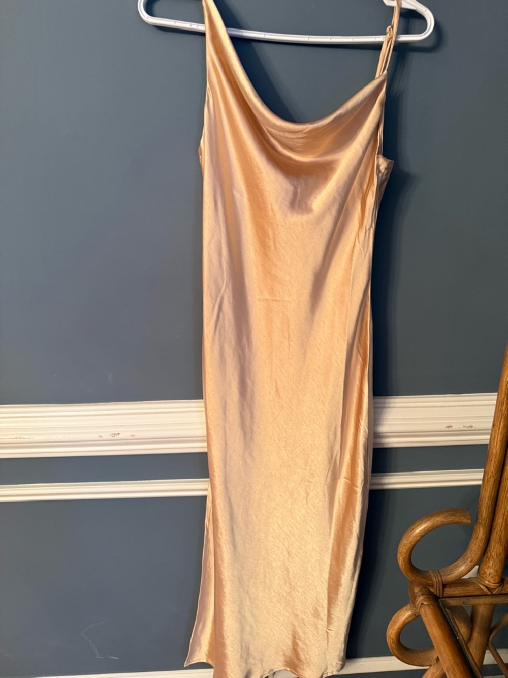 Princess Polly Satin Slip Dress in Champagne Gold